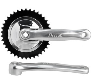 Front crankset ProX City Alu 1-speed  38T 170mm silver-black