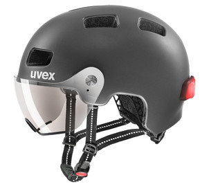 Helmet Uvex Rush visor black-silver mat-55-58CM, Dydis: 55-58CM