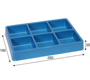 Workshop table part Cyclus Tools Tray with 6 compartments (720672)
