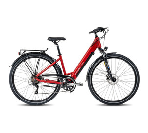 E-bike ProEco:ON Wave LTD 1.0 504Wh red-silver-17" / M, Size: 19" / L, Brake type: Disc Brake, Seatpost type: Seatpost rigid, Fork type: Suspension fork