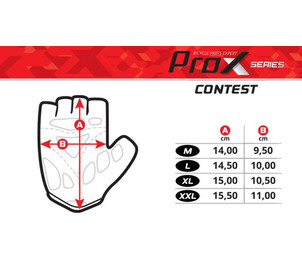 Gloves ProX Contest Short Gel grey-L, Dydis: L