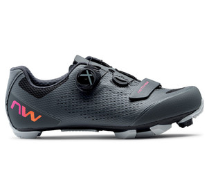 Cycling shoes Northwave Razer 2 WMN MTB XC dark grey-neon red-40, Izmērs: 40
