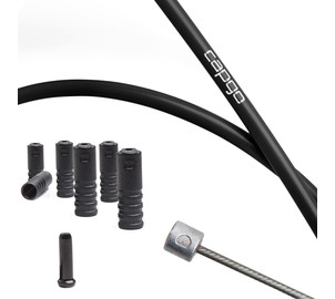 Shift cable set Capgo BL stainless PTFE ECO "1x long" for Shimano/Sram MTB 1x11 & 1x12 or E-Bike black