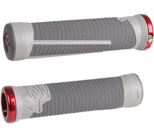 ODI MTB grips AG2 Signature Lock-On 2.1 grey/graphite, red clamps135mm