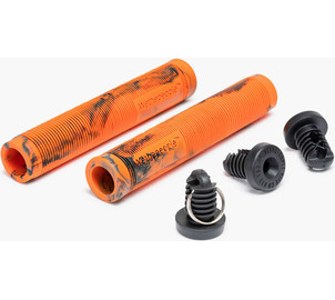 PERFECT grip orange/black swirl without flange, 165mm x 29.5mm including extra KEY WEDGE barends,