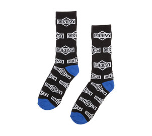 Sunday Socken Cornerstone all-over Crew schwarz weiß 