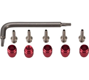 DISC BRAKE HOSE FITTING KIT - (INCLUDES 5 THREADED HOSE BARBS, 5 RED COMP FITTIN