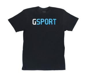 GSport T-Shirt Logo schwarz, Logo weiß/blau, L 