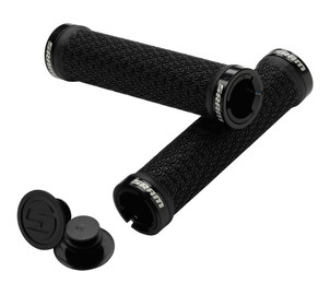 SRAM DH Silicone Locking Grips Black with Double Clamps & End Plugs