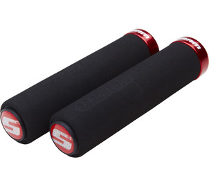 SRAM Locking Grips Foam 129mm Black with Single Red Clamp and End Plugs