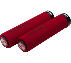 SRAM Locking Grips Foam 129mm Red with Single Black Clamp and End Plugs