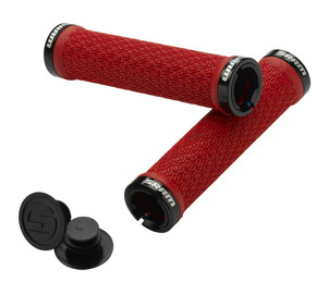 SRAM Locking Grips Red with Double Clamps & End Plugs