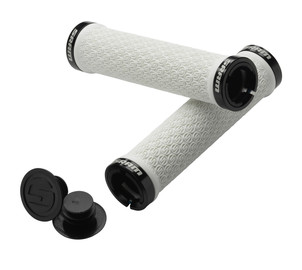 SRAM Locking Grips White with Double Clamps & End Plugs