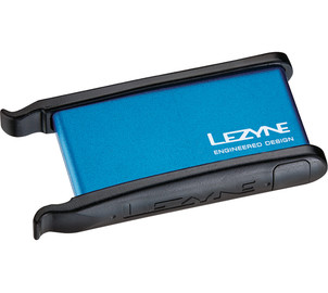 Lezyne Lever Kit in Alloy Box, 2xTire Lever, 6xPatch, 1xScuffer, 1xTire Boot, blue
