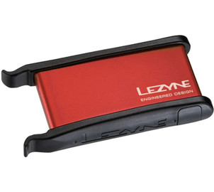 Lezyne Lever Kit in Alloy Box, 2xTire Lever, 6xPatch, 1xScuffer, 1xTire Boot, red