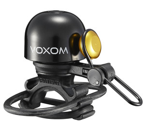 Voxom Bicycle Bell Kl20, black, 22.2-31,8mm, O-Ring, Colors: Black