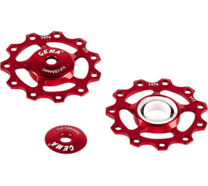 Cema Pulley Wheels Aluminium - 9/10/11 speed - Full Ceramic / Red