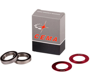 Sparepart bearing kit for CEMA BB Includes 2 bearings and 2 covers CEMA 30 mm - Stainless - Red