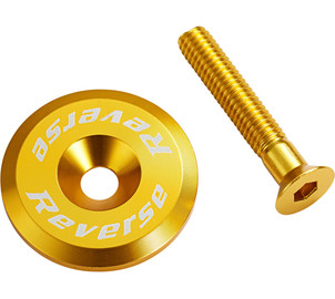 REVERSE headset cap with gold screw