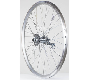 Velosteel Rear wheel 24" single speed hub, DoubleWall silver rim