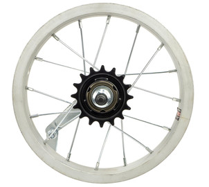 Rear wheel 12" single speed hub, wide alloy singlewall rim