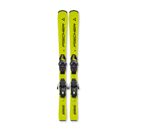 Fischer RC4 RACE JR (70-120) JRS + FS 4 CA JRS Alpine skis, Size: 120, Colors: Black/yellow