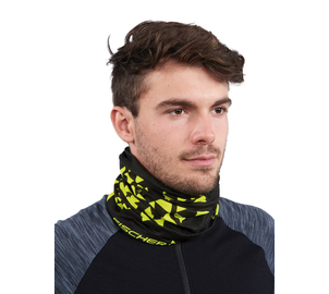 Fischer Ci Logo bandana, black yellow, Värv: Black-neon yellow