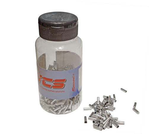 Cable end caps Saccon Italy Alu 1.6mm 500pcs. bottle silver