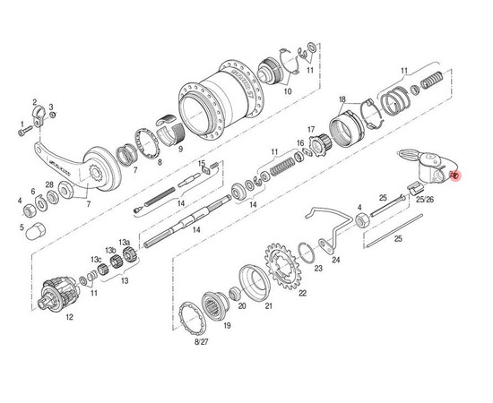 Fixing bolt for clickbox SRAM S7 and P5