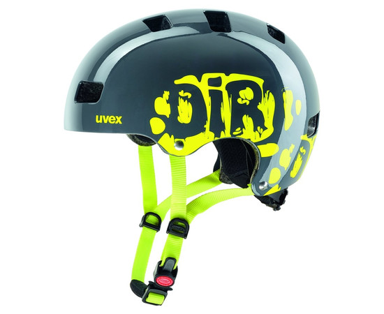 Helmet Uvex Kid 3 dirtbike gray-lime-51-55CM, Suurus: 51-55CM