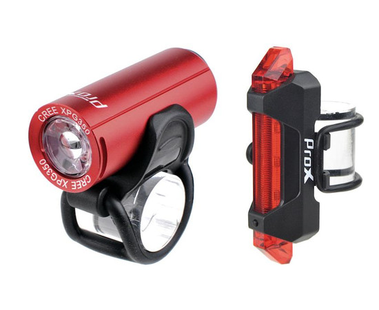 Light set ProX Pictor CREE 350Lm + 10Lm USB red