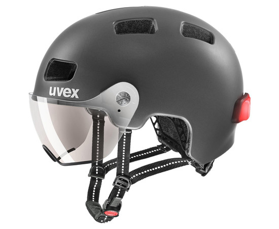 Helmet Uvex Rush visor black-silver mat-55-58CM, Size: 55-58CM