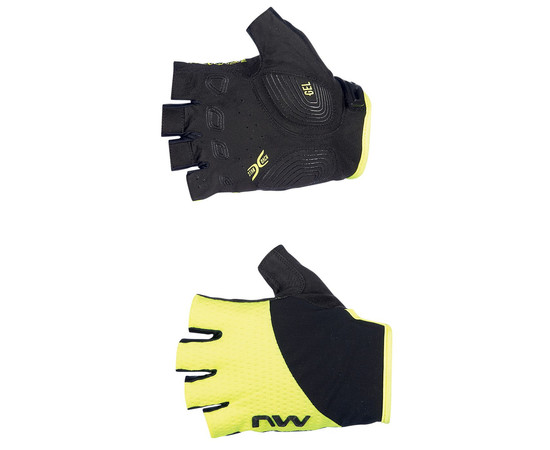 Gloves Northwave Fast Short yellow fluo-black-M, Dydis: M