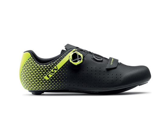 Shoes Northwave Core Plus 2 Road black-yellow fluo-43, Izmērs: 43½