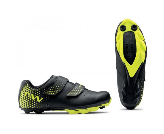 Shoes Northwave Spike 3 MTB XC black-yellow fluo-37, Size: 38
