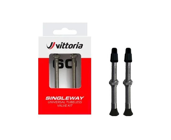 Tubeless Valve Vittoria Singleway brass black 60mm 2pcs.