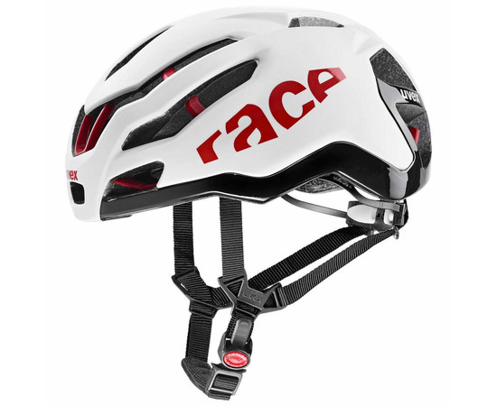 Helmet Uvex Race 9 white-red-53-57CM, Izmērs: 53-57CM