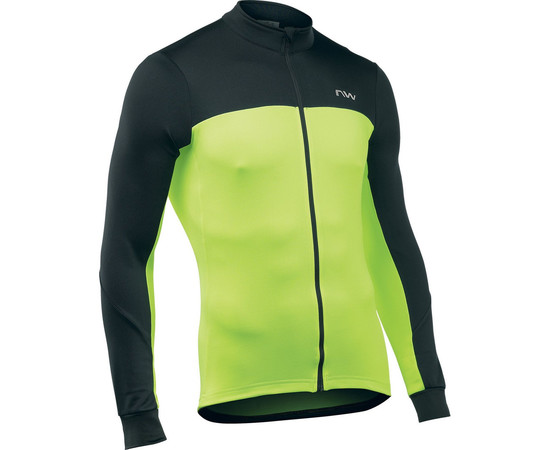 Jersey Northwave Force 2 L/S Full Zip black-yellow fluo-XL, Dydis: XL
