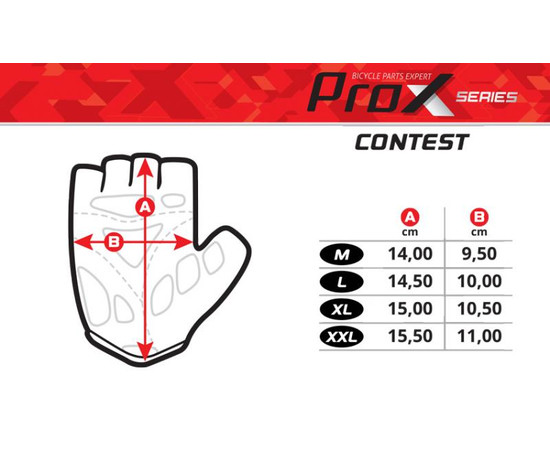 Gloves ProX Contest Short Gel grey-L, Dydis: L