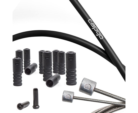 Shift cable set Capgo BL stainless PTFE ECO "long" for Shimano/Sram MTB & ATB/Road black