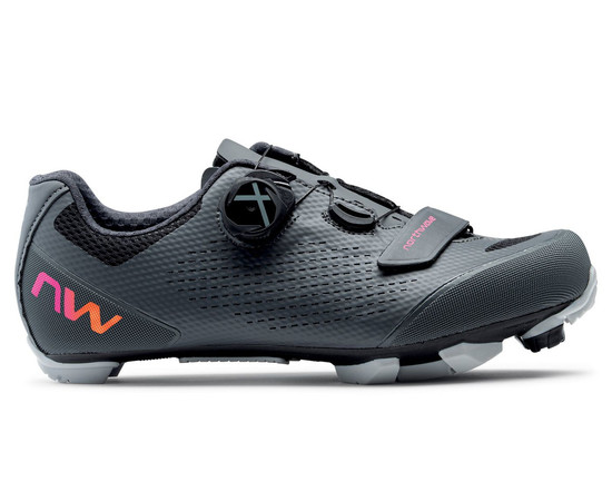 Cycling shoes Northwave Razer 2 WMN MTB XC dark grey-neon red-40, Size: 40