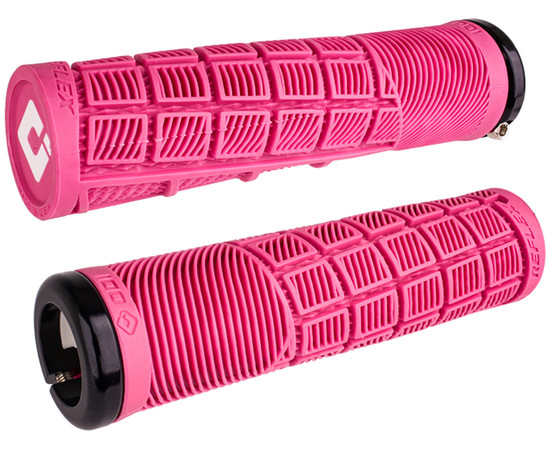 ODI Griffe Reflex v2.1 Lock-On pink, 135mm schwarze Klemmringe