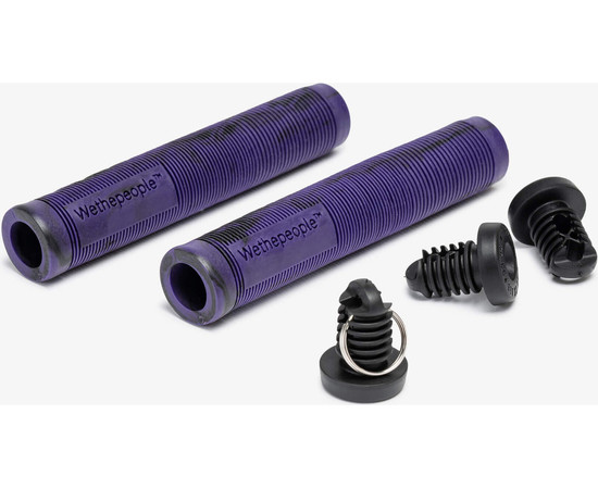 PERFECT grip dark purple/black swir without flange, 165mm x 29.5mm including extra KEY WEDGE barends,