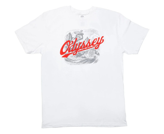 Odyssey T-Shirt Homer weiß mit grau/rot, S 