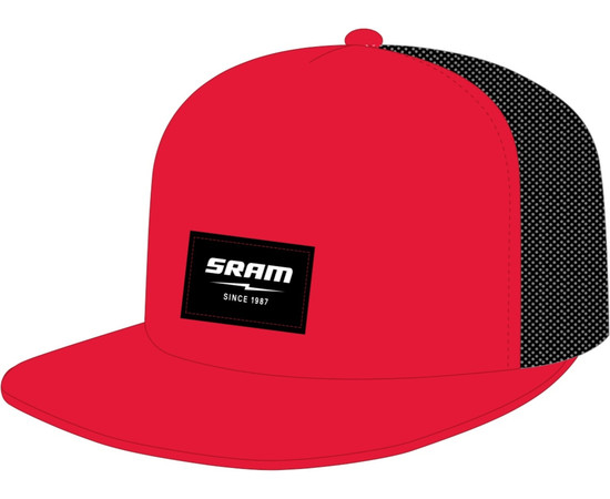 SRAM Cap rot-schwarz, SRAM Logo, Einheitsgröße 
