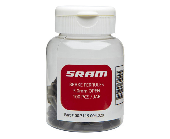 Brake Ferrules 5.0mm Brass Open Black 100-count Jar