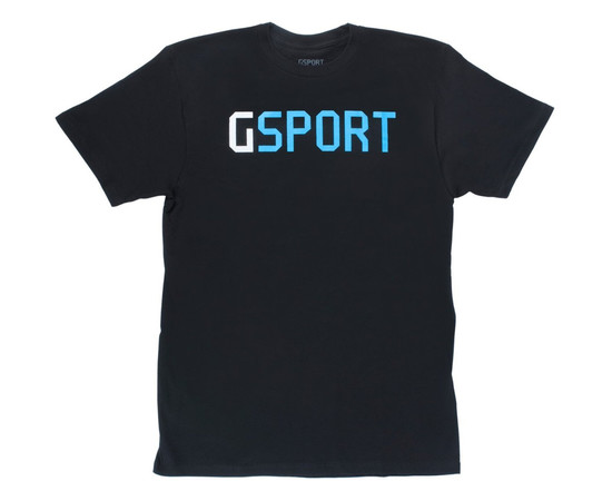 GSport T-Shirt Logo schwarz, Logo weiß/blau, L 