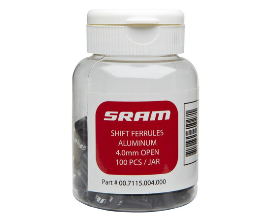 Shift Ferrules 4.0mm Aluminum Open Black 100-count Jar