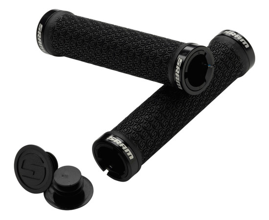 SRAM DH Silicone Locking Grips Black with Double Clamps & End Plugs