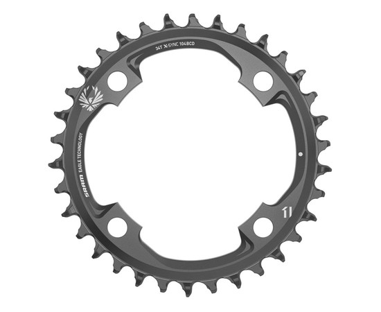 SRAM Kettenblatt X-Sync Eagle 38T, LK: 104mm, Stahl., schwarz, 12-fach (Standard u. Boost kompatibel)